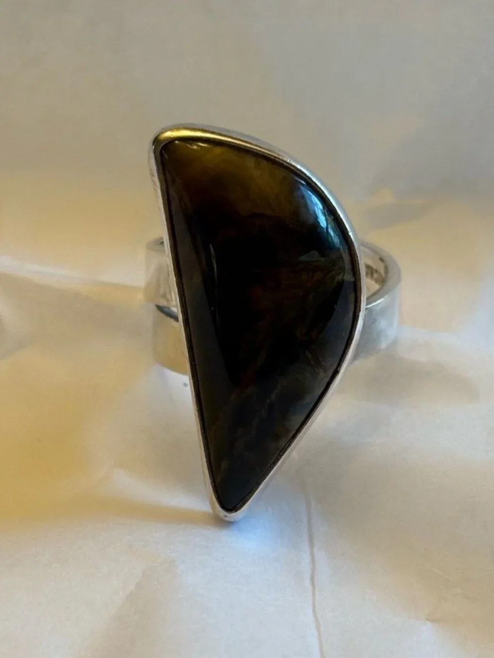 Vintage Signed MICHAEL 925 Sterling Silver Chunky Statement Ring